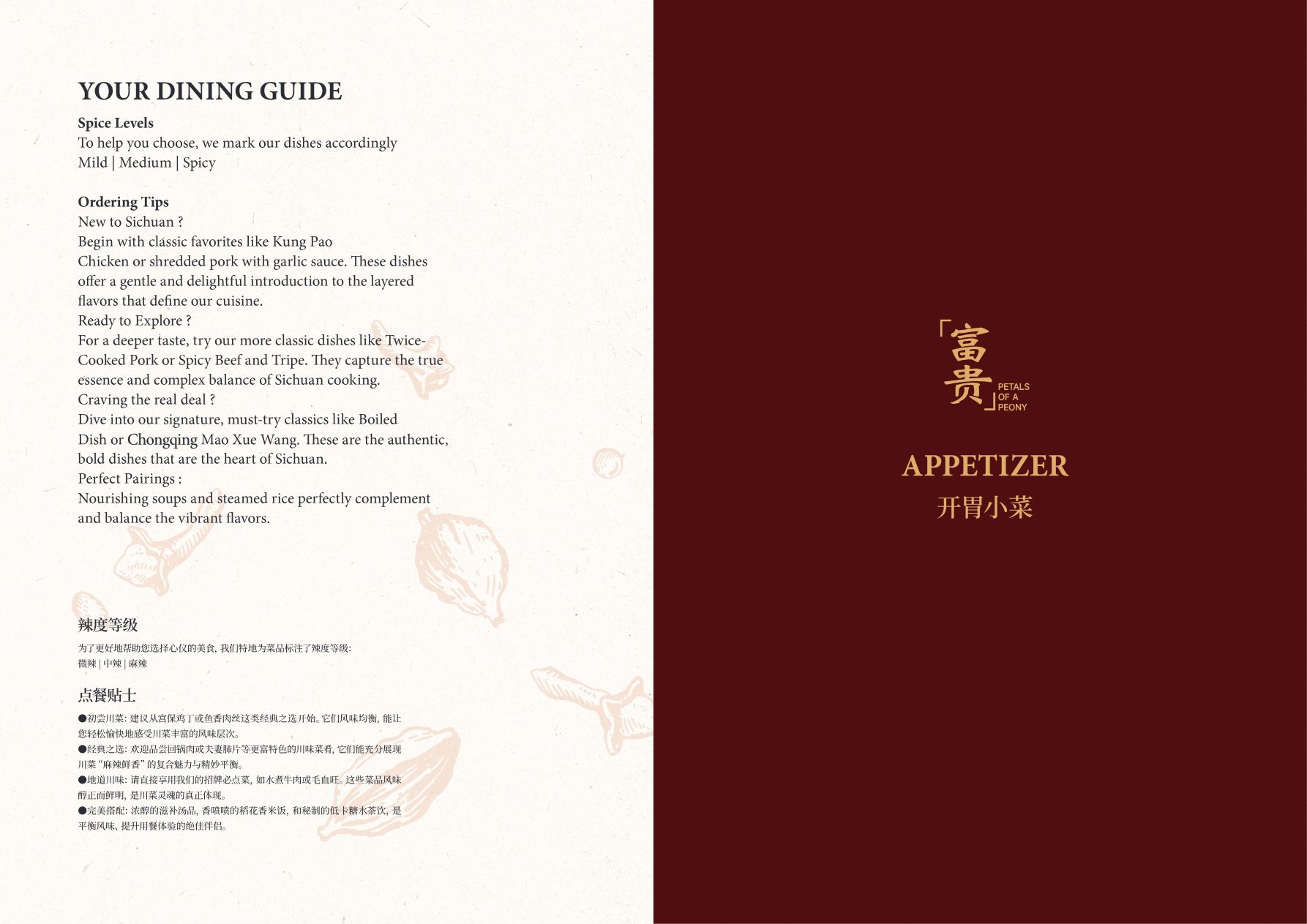 Petals of a Peony menu page 6